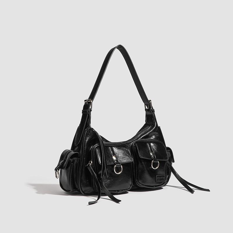 Fashion trend texture large capacity handbag women's spring new trendy retro style shoulder messenger bag