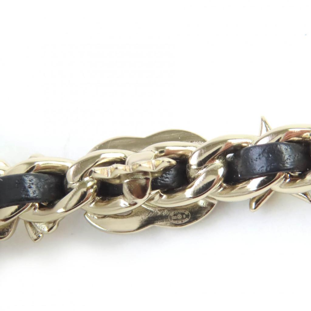 CHANEL Valletta COCO Mark Chain Pearl Star Clover Bijou Gold black Women B20B Used