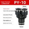 Pneumatic PU Quick Connect Three-Way Straight and Reducing Air Hose Adapter 4/6/8/10/12mm