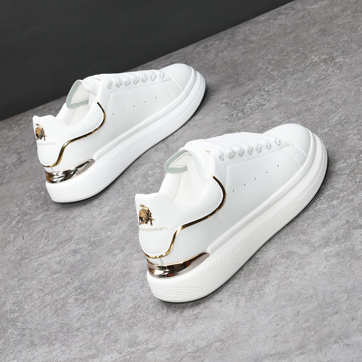 

22 autumn new thick-soled white board shoes couple breathable low-top casual shoes 35 платиновый