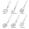 Camping Tableware Folding Camping Cooker Outdoor Tableware 304 Stainless Steel Spoon Shovel Spatula for Travel Hiking