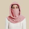 Fleece Riding Headgear Solid Color Adjustable Drawstring 3 in 1 Skiing Hat with Face Guard Neck Protection Function Cycling Accessory