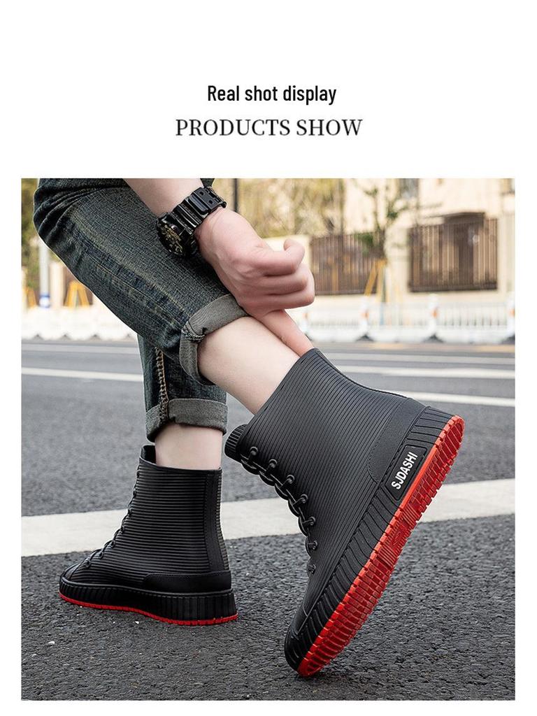 Unisex Wasserdichte Kurze Regenstiefel: Fleecegefüttert, Warm, Rutschfest, Abriebfest, Bequemes Freizeit-Schuhwerk.