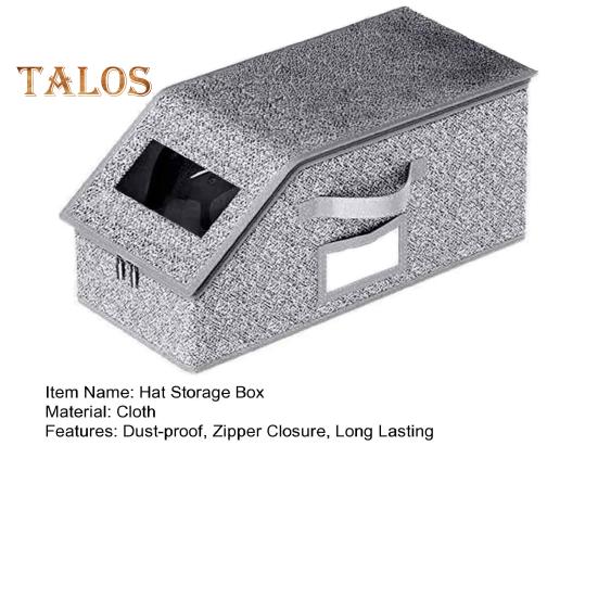 1/2Pcs Hat Storage Box Baseball Cap Organizer with Transparent Window Zipper Closure Dust-proof Stackable Hat Holder Box