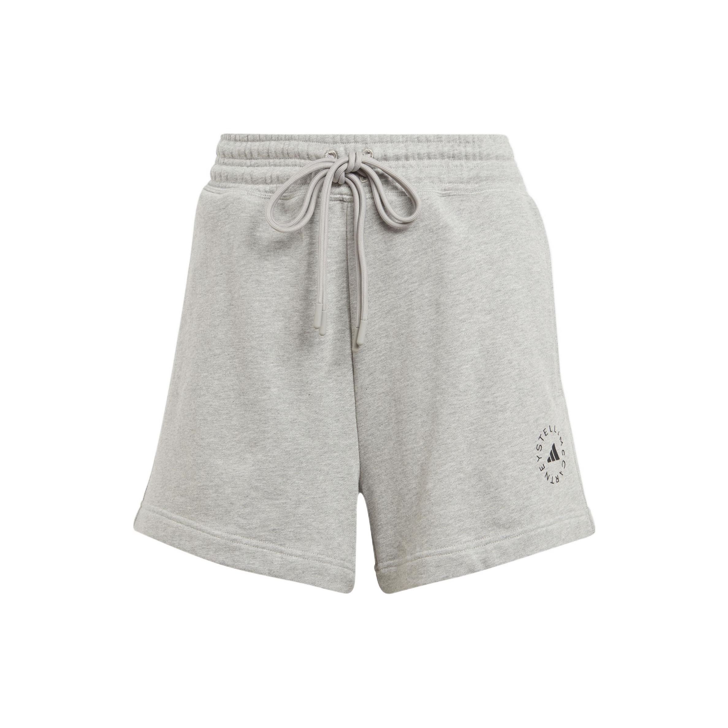 Adidas X Stella McCartney Logo Print Drawstring Straight Leg Shorts Women Gray HT1098 L