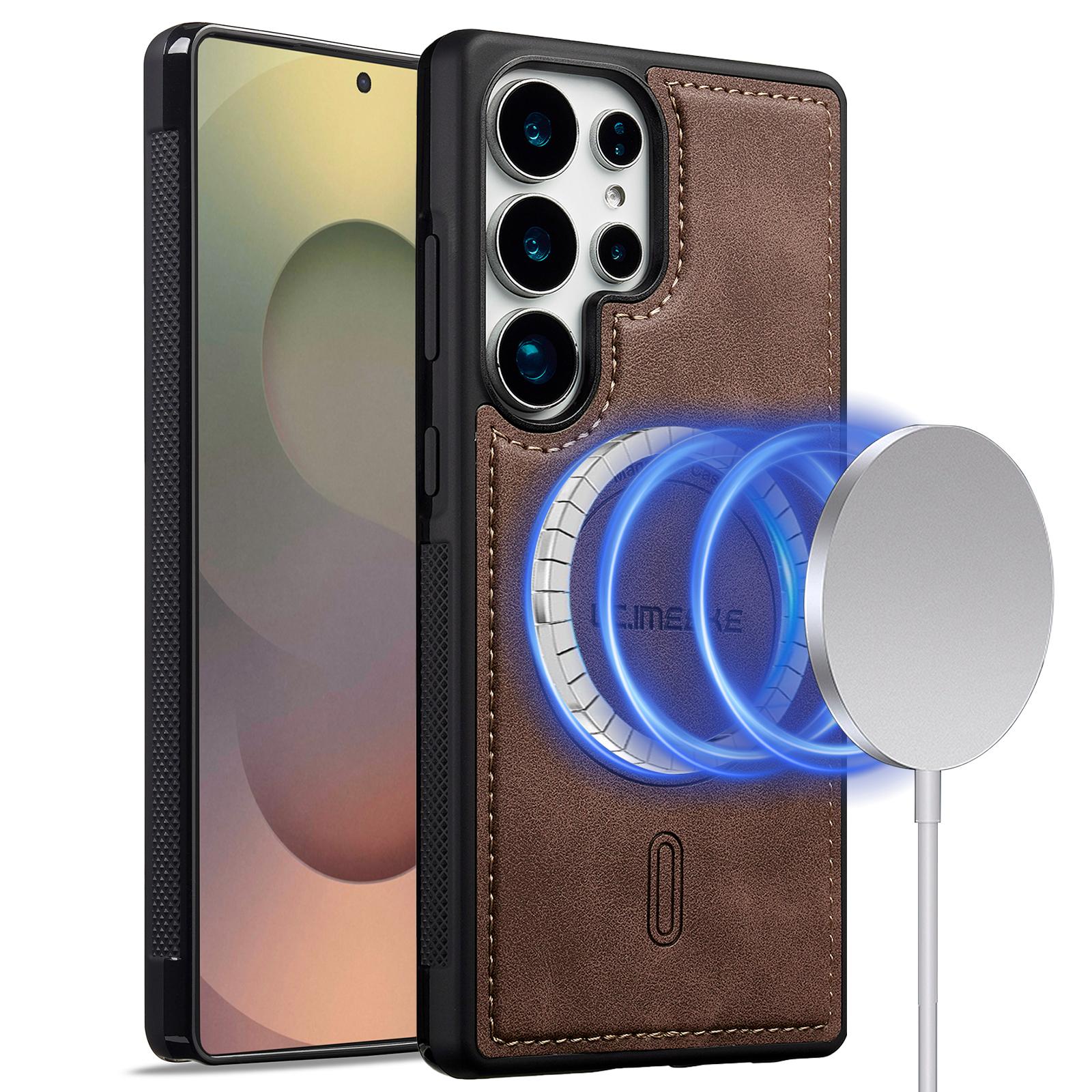 

LC.IMEEKE L6 For Samsung Galaxy S22 Ultra 5G Case PU Leather Coated PC TPU Phone Cover Magnetic Case