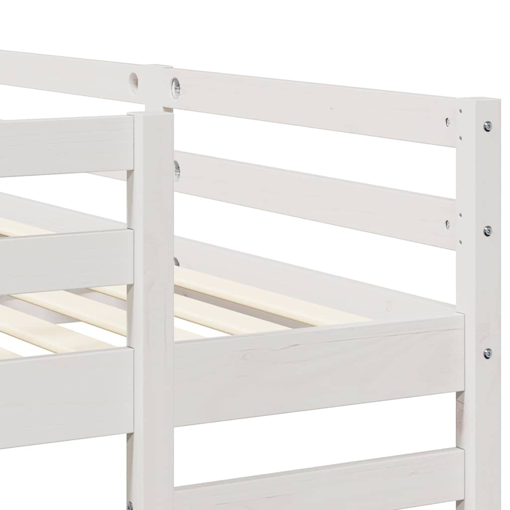 Triple Deck Bunk Bed Frame White 140 X 200 Cm