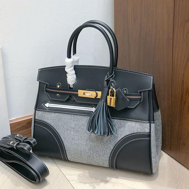 Wysokiej jakości torba filcowa ze skóry bydlęcej wierzchniej warstwy swift skórzana torebka na ramię crossbody vintage damska torba