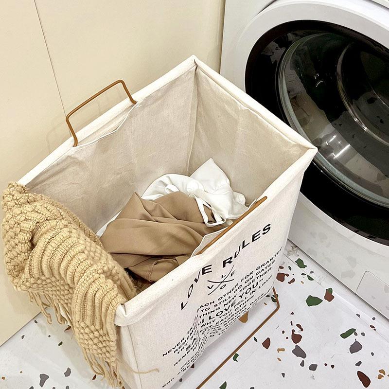 1Pc Large Capacity Dirty Clothes Basket Folding Storage Laundry Storage Box With Handle Foldable Storage Bag