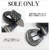 [$ole Only] Sole Only Belt, Glittery Black Bling Bling Hip Hop Western CZ Diamond Artificial Crocodile, 115cm, Cool, Men's, Women's, Unisex (Black