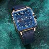 Megir Blue Rose Rectangle Mens Quartz Wrist Watches ML2061G