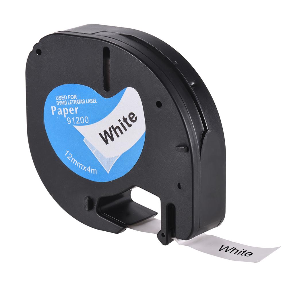Labeling Label Tape 91200 Self Adhesive Refills Black Print On White Paper 1 2 Inch * 13 Feet 12mm * 4m for DYMO LT