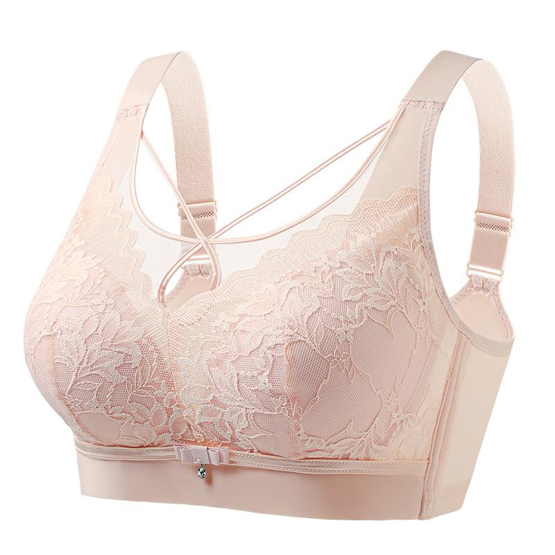 Adjustable bra, no magnetic, no steel ring, gather comfortably, anti-light, large size, full cup, double breasts
