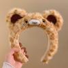 Cute Cartoon Plush Headband & Hair Clip for Face Washing and Masks - Fun Hair Accessory for Kids & Women