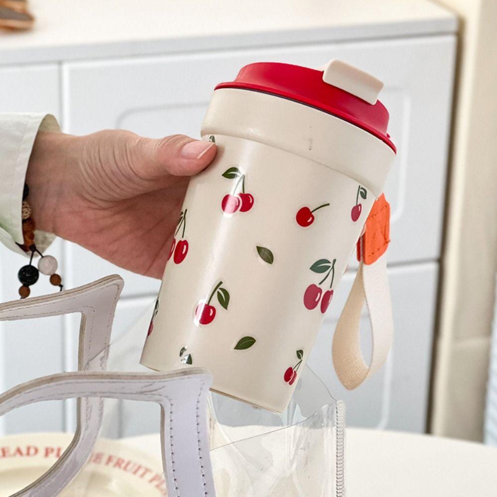 Lekvrije Waterbeker Kers Plastic Bekers Draagbare Koffiebeker Student