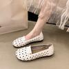 Fashion 2025 Summer New Hollow Bull Tendon Soft Slip-on Casual Mom Shoes Flat Single Shoes for Women