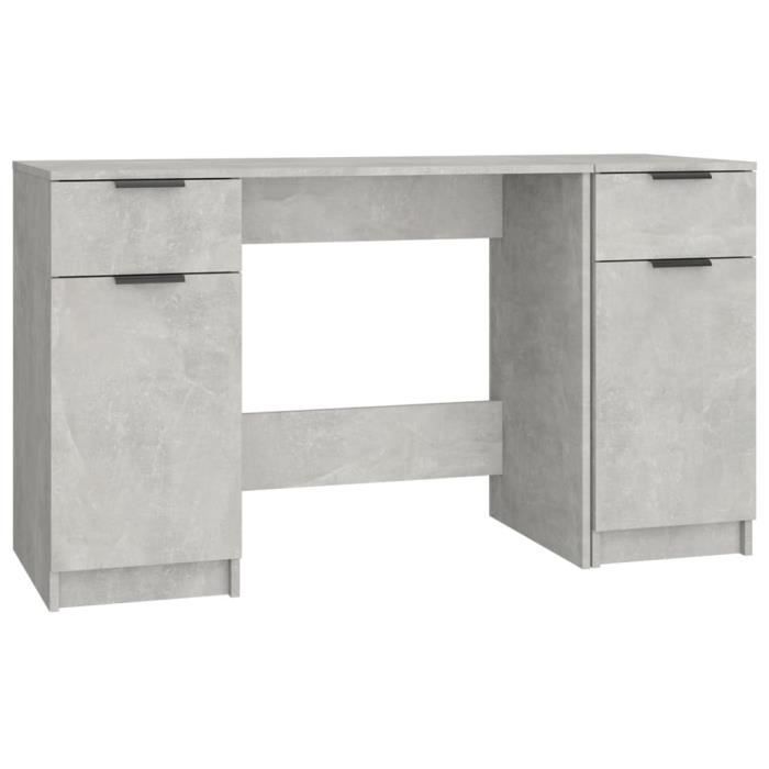 VidaXL Desk with Side Cabinet Concrete Grey Engineered Wood 3115911