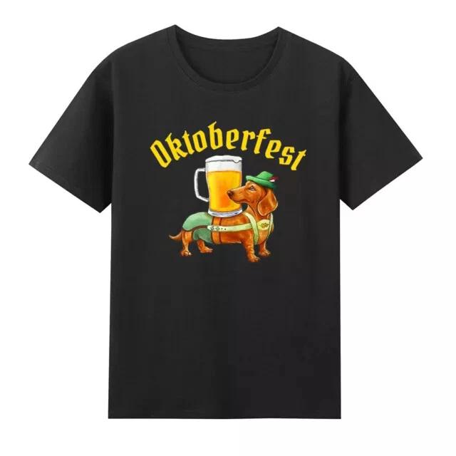 Men s and Women s T-shirts Oktoberfest Beer Dachshund Lederhosen German Flag T-Shirt XXXXL