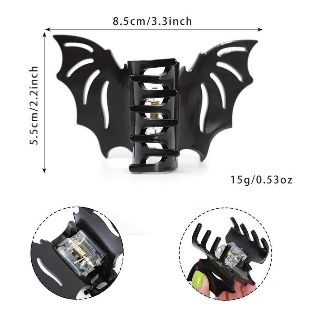 Halloween Bat Grab Clip Funny Hairpin Female Head Plate Hairpin Party Decoration Ponytail Clip Hair Accessories