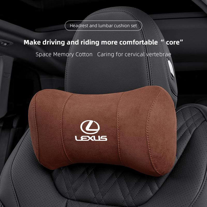 Reposacabezas de Gamuza para Coche Almohada Cervical de Espuma Viscoelástica Para Lexus RX330 IS250 Ct200h ES300h RX350 IS300h NX300h RX400h UX Accesorios para Automóvil