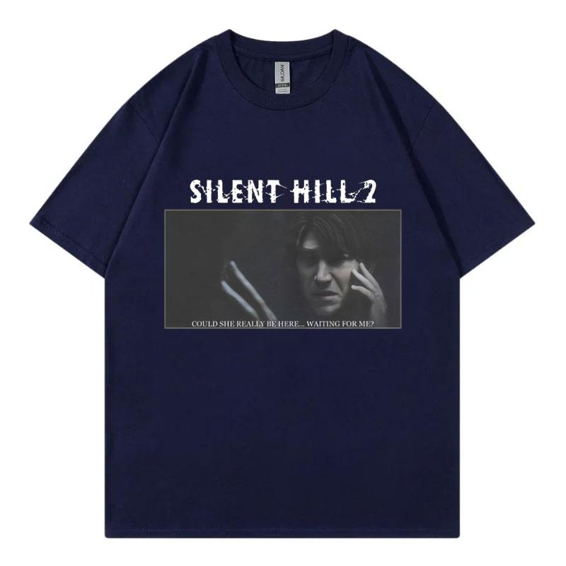 Horror Game Silent Hill 2 Print T Shirt Mens Womens Fashion Vintage Short Sleeve Tshirt Summer 100 Cotton Oversized Tshirts
