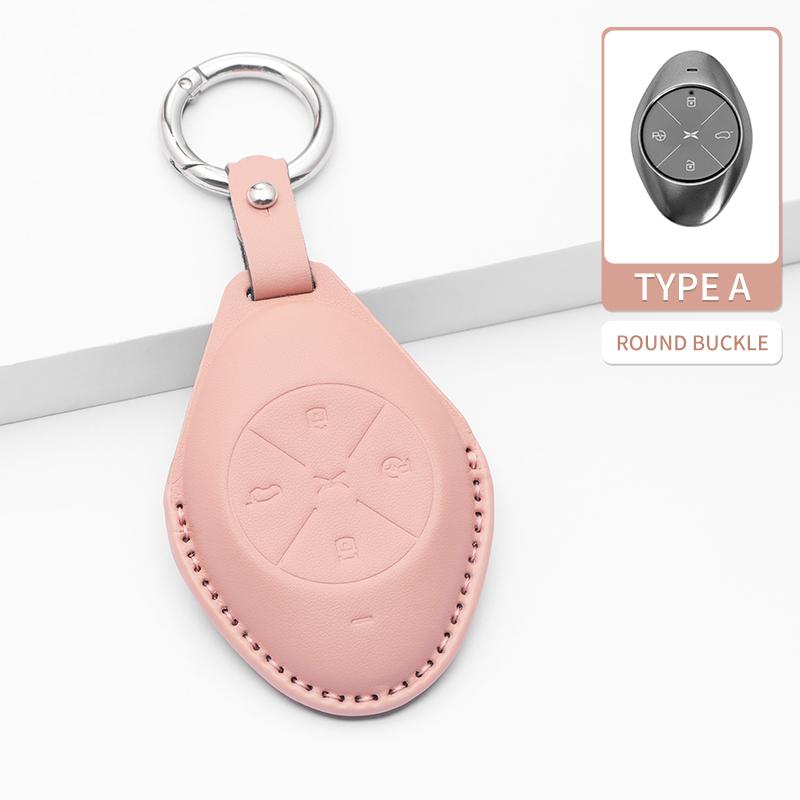 Interior Mouldings Leather Car Key Case Cover Protector Shell Fob Accessories Leather Car Remote Key Case Cover for Xiaopeng Xpe