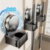 Multifunctional Vacuum Sucker Wall Mounted Mop Organizer Self-Adhesive Waterproof Mop Rack Mop Broom Clip Bathroom