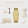 WWOOR Luxury Business Men Watches Gold Quartz Stainless Steel Sport Clock Waterproof Week and Date Wrist Watches