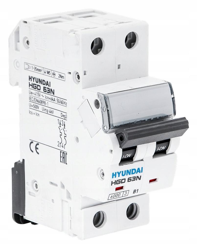 Hyundai Hgd - Overcurrent Circuit Breaker 2P, 6Ka, 3A, Char. B (24073)