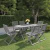 Day and Night - Day and Night Garden Dining Set 7 Pieces Solid Gray Acacia Wood