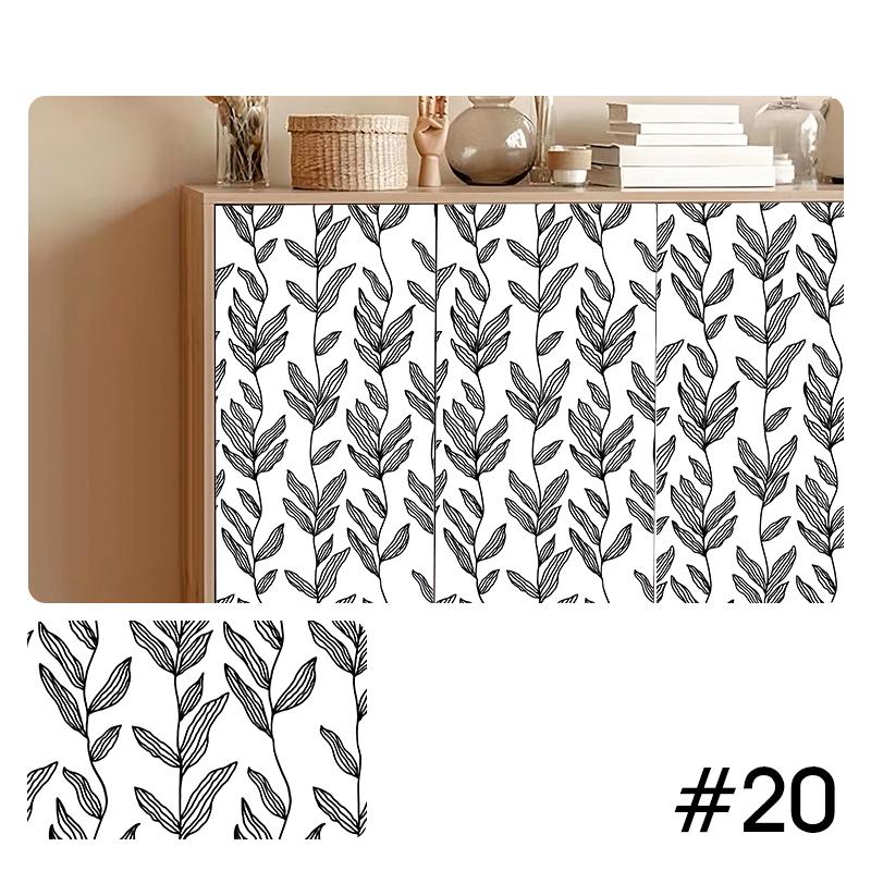 PVC Waterproof Self Adhesive Wallpaper For Wardrobe Cupboard Door Decor Vinyl Refurbishment Decals Cabinet Furniture Stickers