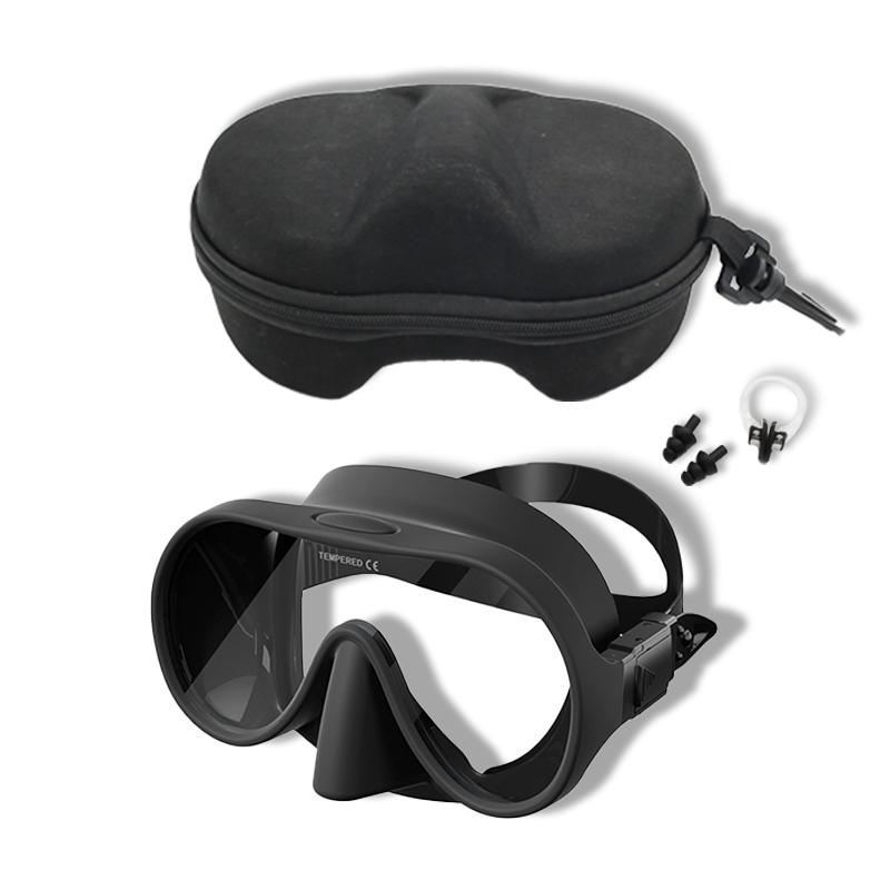 NEW Tempered Glass Freediving Mask Snorkeling Set Foldable Snorkel Diving Mask All-Inclusive Silicone