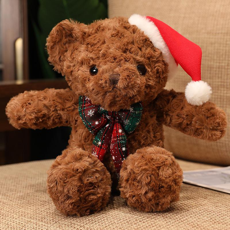 Cute Christmas Bear Teddy Bear Doll Plush Toy Hug Bear Doll Children's Ragdoll Christmas Gift