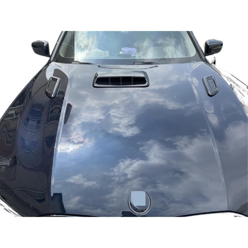 New Glossy Carbon Fiber Look Car Air Flow Intake Hood Scoop Vent Bonnet Decor Cover
