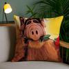 Tv Series Alf Pillow Case Anti-Dustmite Pillowcase Invisible Zipper Silky Short Plush Sofa Cushion Cover