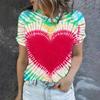 2023 Grenzüberschreitendes Sommer Herren Rundhals Kurzarm T-Shirt Liebe Damen 3D T-Shirt Digitaldruck Kurzarm Top