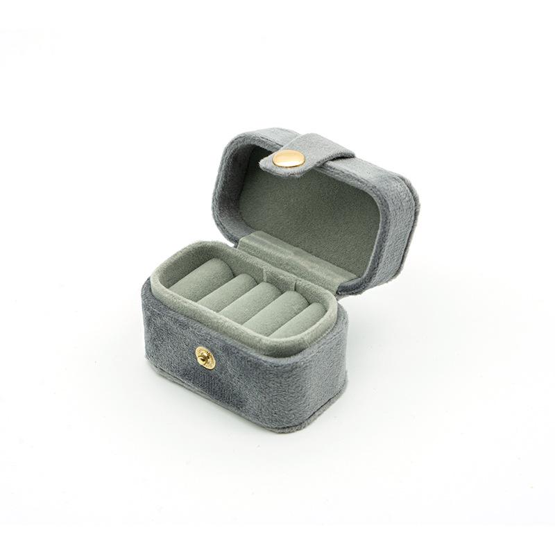 Compact Velvet Jewelry Box for Rings & Earrings