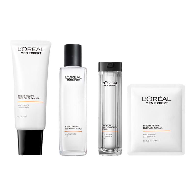 Loreal Paris Мужской, увлажняющий и питательный набор по уходу за кожей с ниацинамидом и четырьмя маслами - Набор из четырех предметов коричневый
