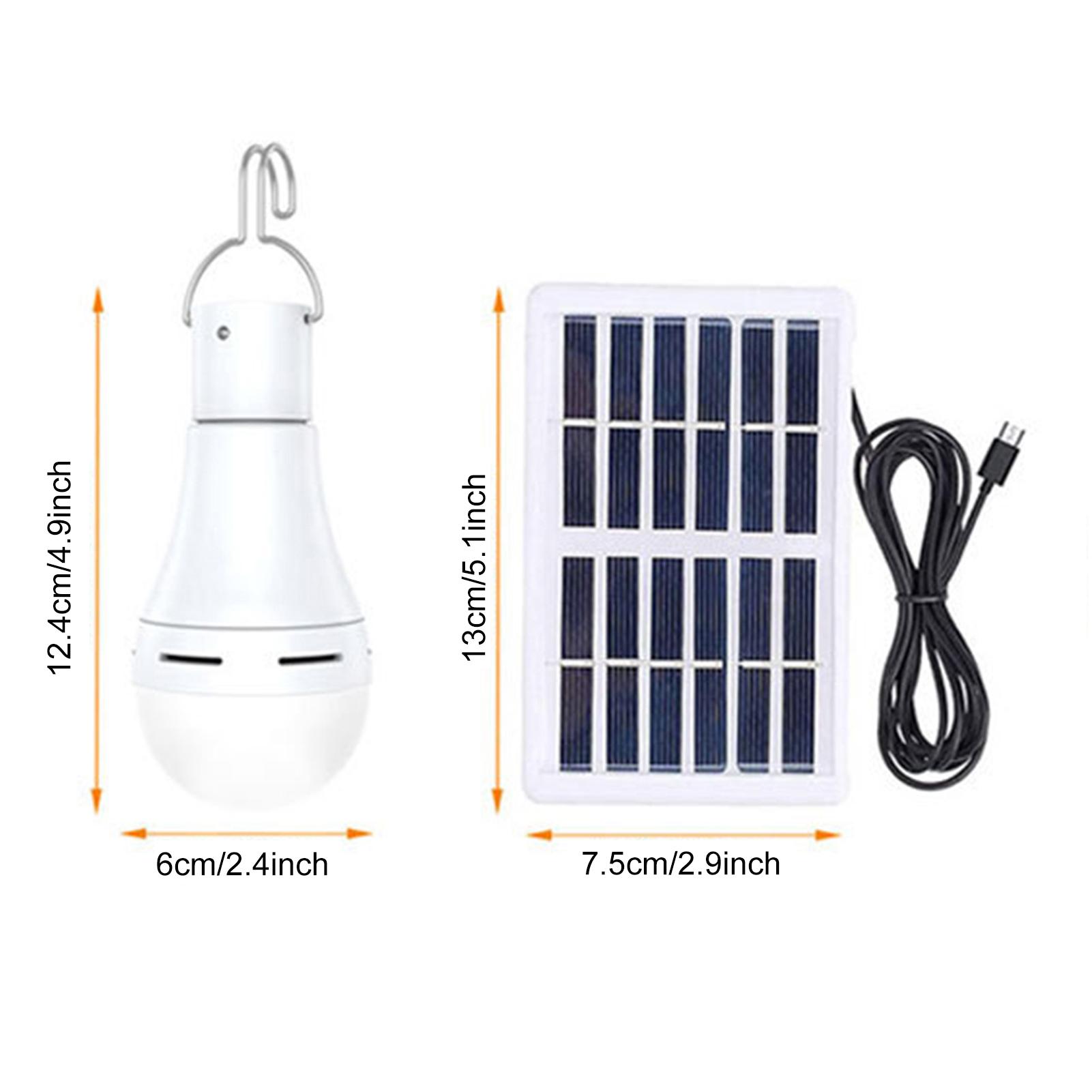 

Светодиодная лампа на солнечной батарее для помещений и улицы, аварийная лампочка, портативный кемпинговый фонарь с пультом дистанционного управления, регулируемые режимы 1 Pack белый