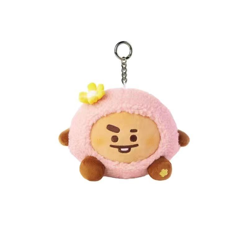 Sakura Fan BT21 KPOP series plush toy bulletproof youth group sitting doll gifts birthday couple adult Cuddly Huggable Comfort Kawaii Adorable Stuffed