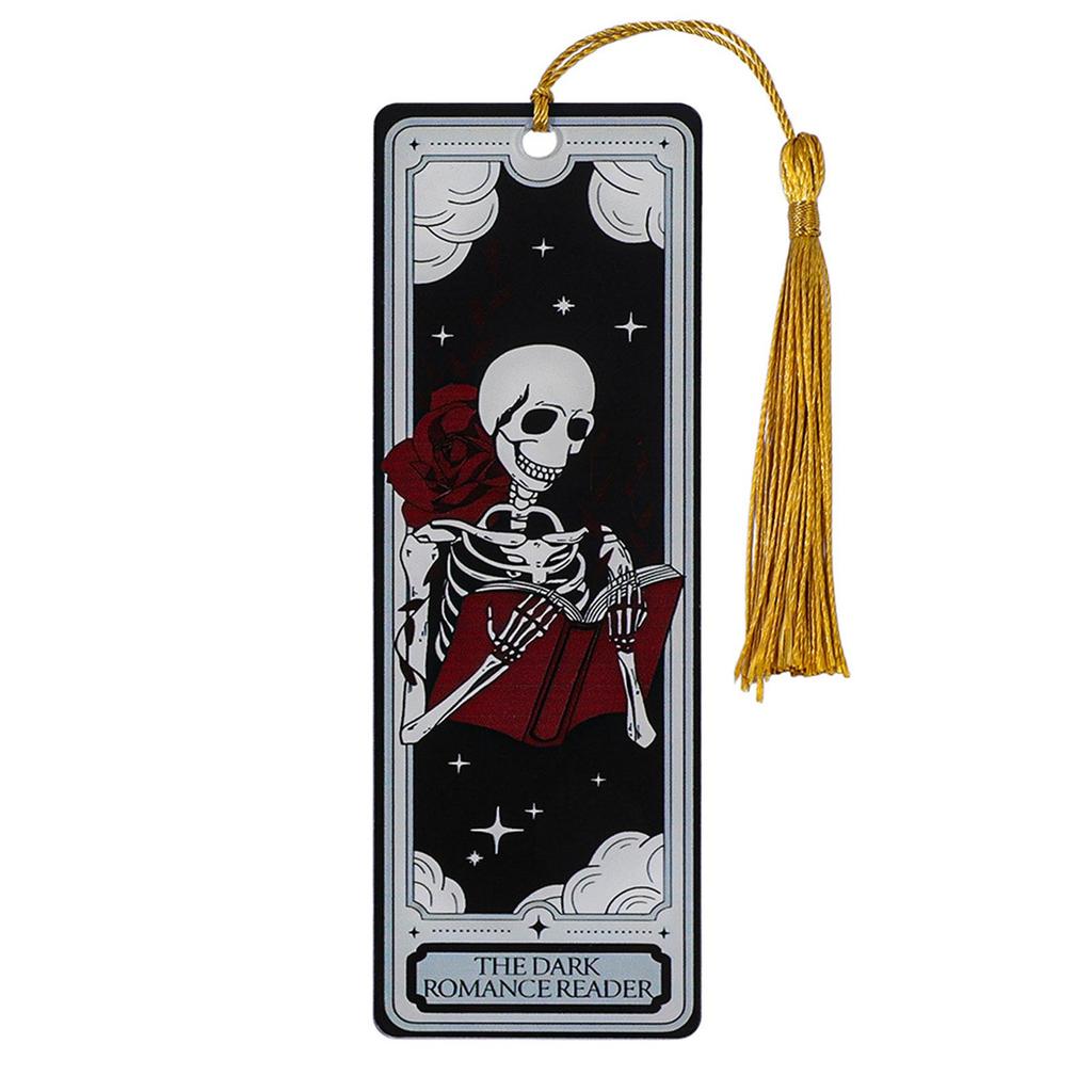 Gothic Style Skeleton Reading Card Bookmark Creative Halloween Theme Witch Acrylic Bookmark