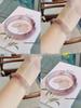 Raspberry Sparkling Water Chalcedony Dangle Bracelet: New Chinese Style Hanfu Accessory with 8mm Round Bar.