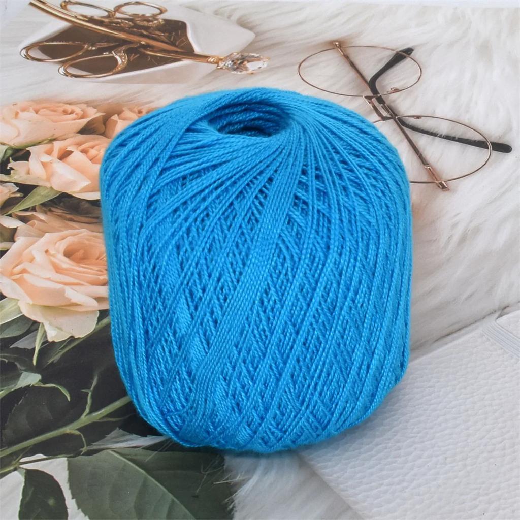 50g/ball Worsted 2 Ply Middle Thin 0.8mm 8# Lace Cotton Yarn 100% Cotton Crochet Thread for Hand Knitting Sewing 400m/437yd