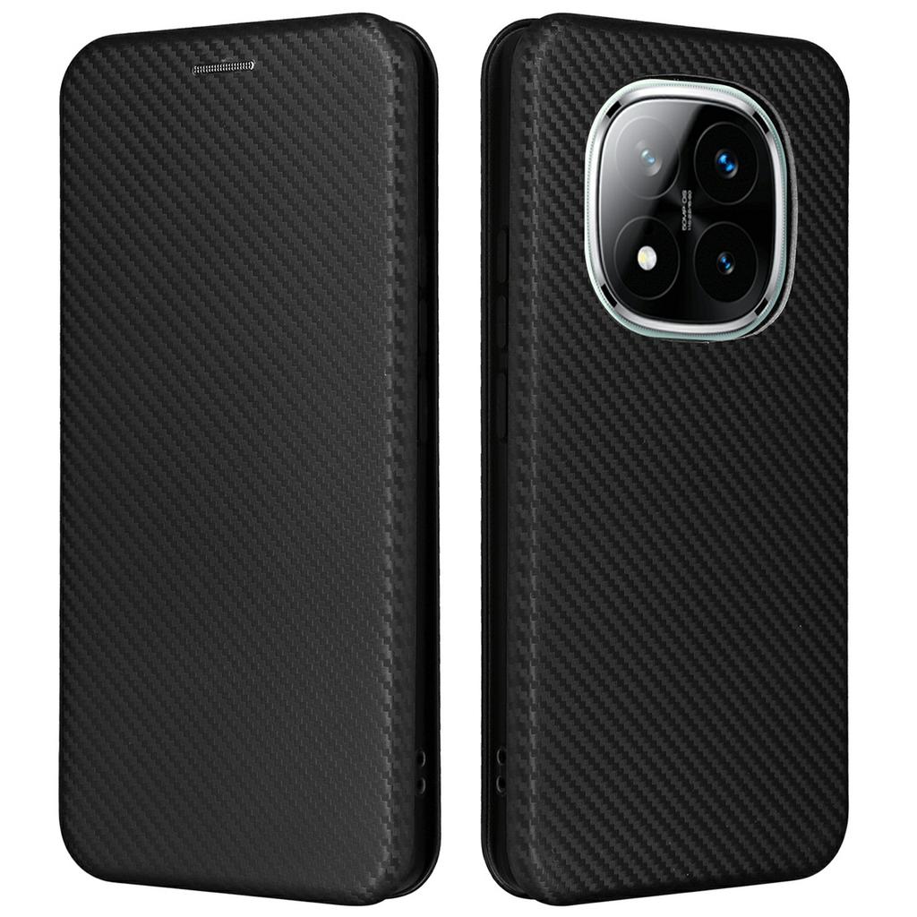 For Xiaomi Redmi Note 14 Pro 5G/Poco X7 5G Case Carbon Fiber Texture Drop-Proof PU Leather Phone Cover