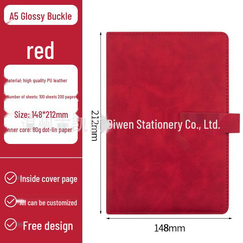 Custom Logo Business Notebook - Soft Leather, Thick, High-Quality Buckle Diary In Gift Box
