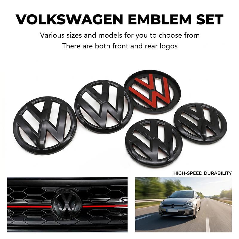 2pcs ABS Car Front Grill Emblem Rear Trunk Badge Logo for Volkswagen VW Polo 2011-2013 2014-2018 2019-2024 Scirocco Quality Kit