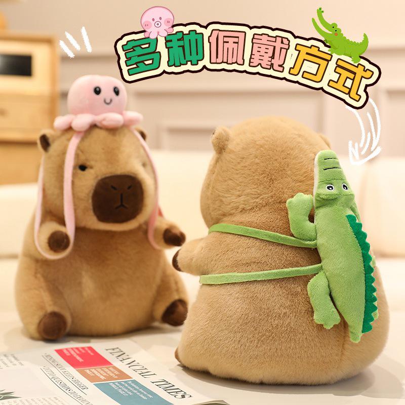Capybara Plush Toy Hat Backpack - Adorable Gift for Girls