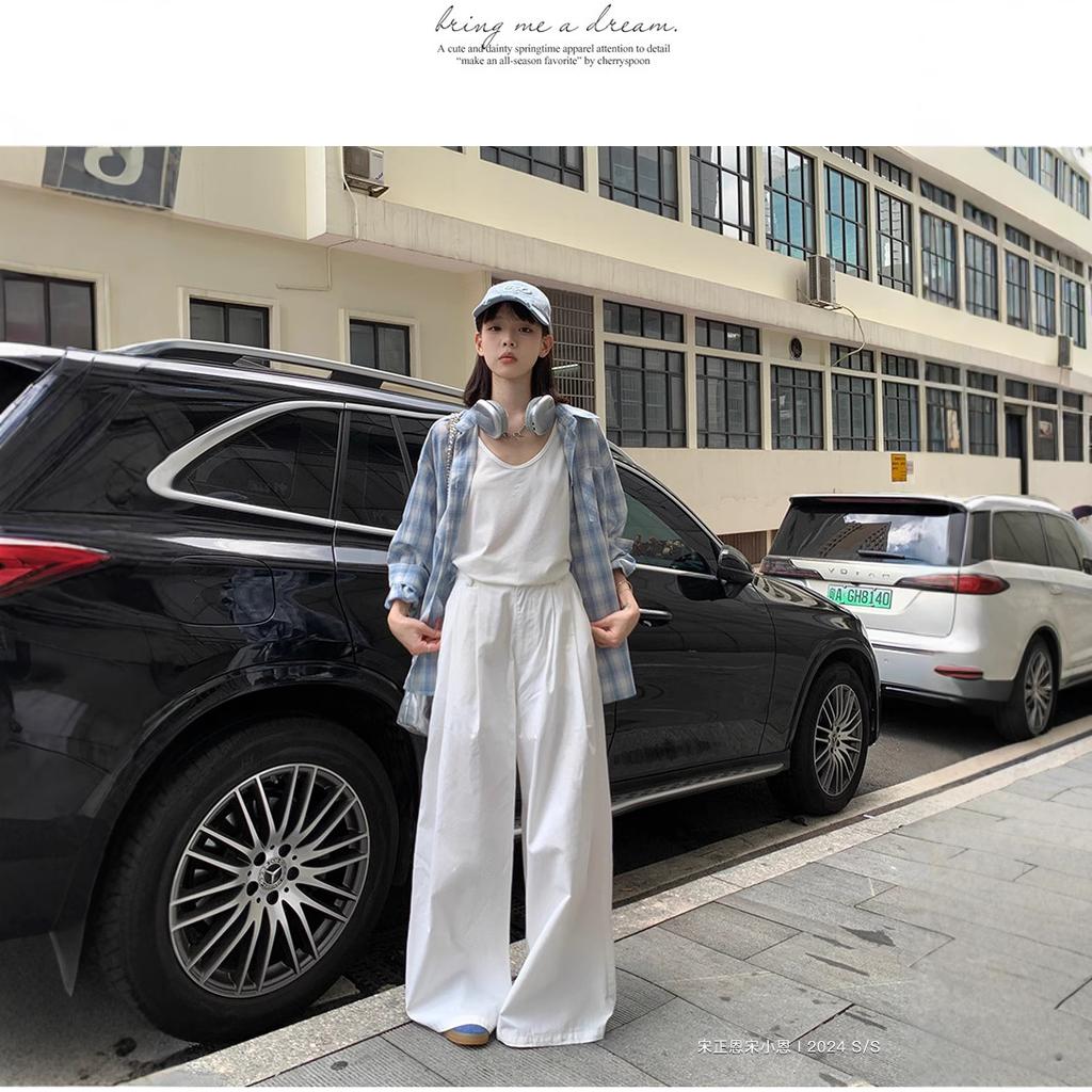 Blue and white plaid shirt jacket women's 1116 spring and summer new lazy style temperament sunscreen shirt top tide