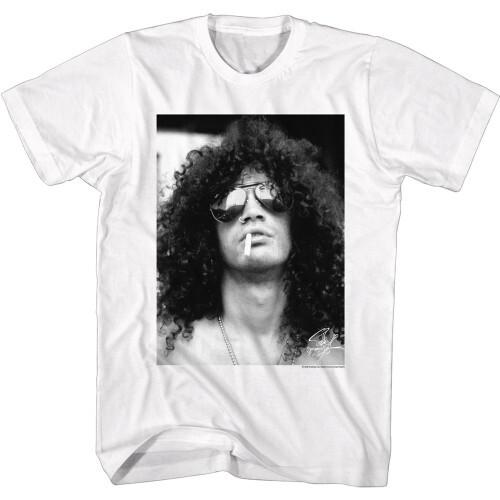 Slash Slash With Cig Big White Adult Unisex T-Shirt S