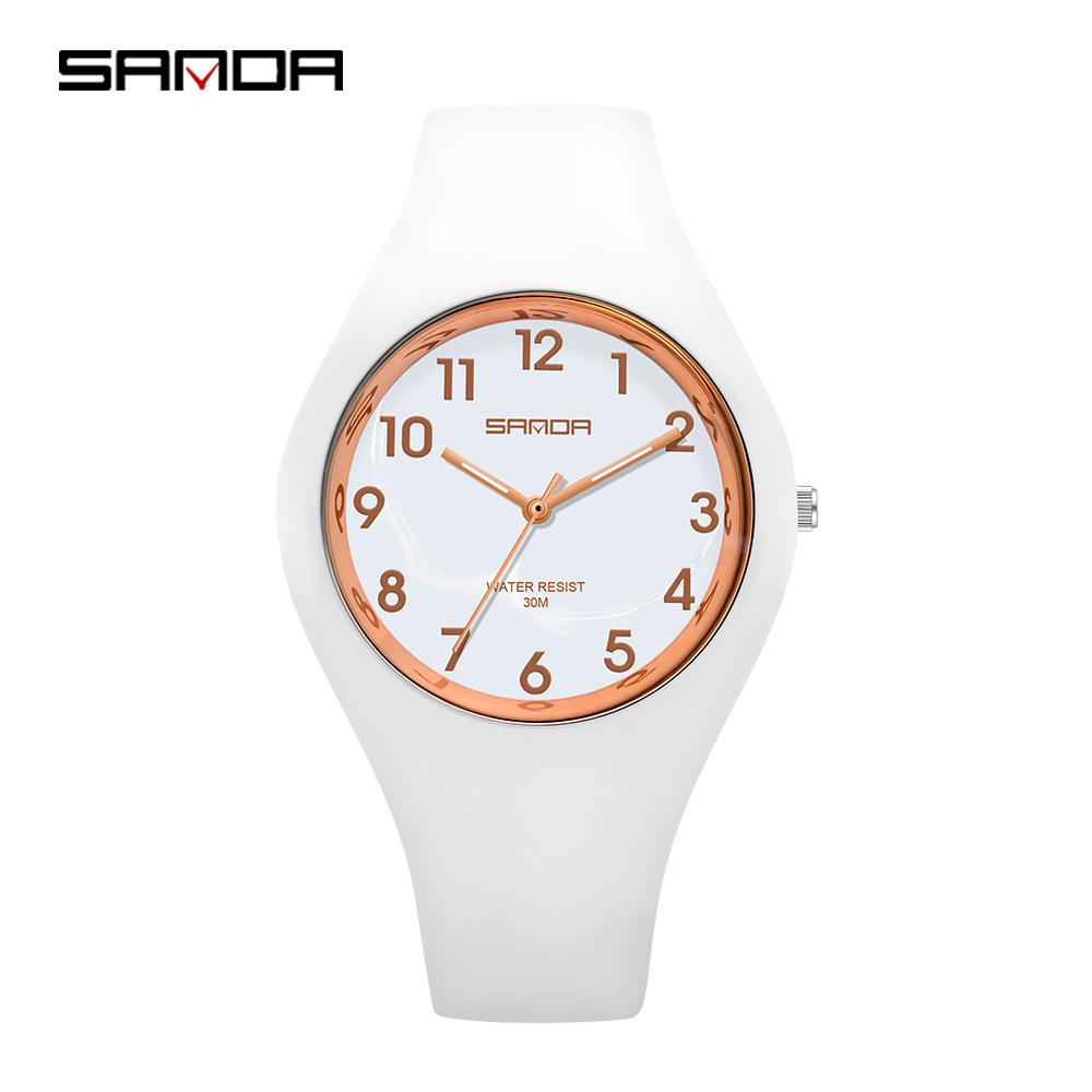 Sanda Beliebte Jugend Trendige Unisex Silikonuhr - Bonbonfarbe, Einfaches Design, Wasserdicht, Studentenfreundliche Armbanduhr